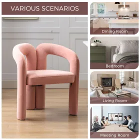 COOLMORE Contemporary Designed Velvet Fabric Upholstered A set of 2 (Color: Pink Velvet) COOLMORE Contemporary Designed Velvet Fabric Upholstered A set of 2 (Color: Pink Velvet)